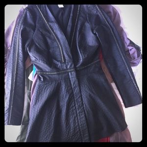 Venus leather peplum jacket